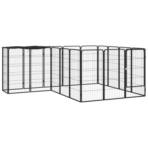 18-Panel Dog Playpen Black