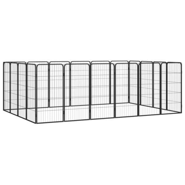 20-Panel Dog Playpen Black