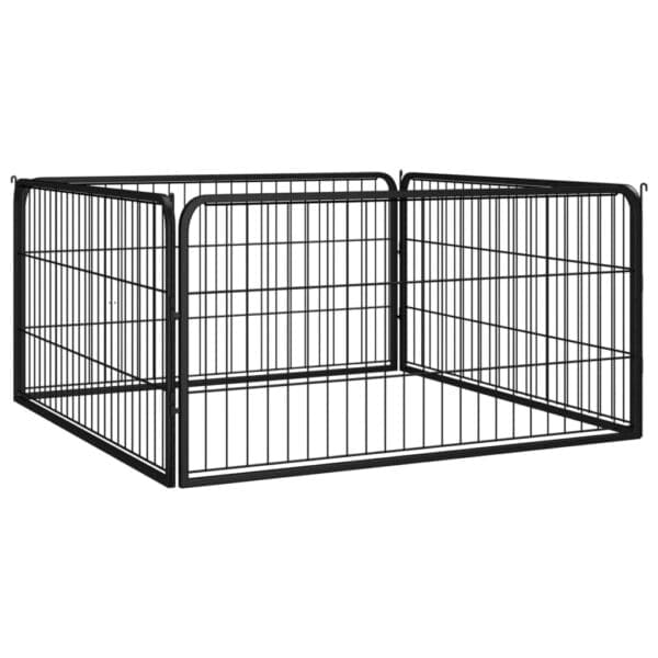 Dog Playpen 4 Panels Black