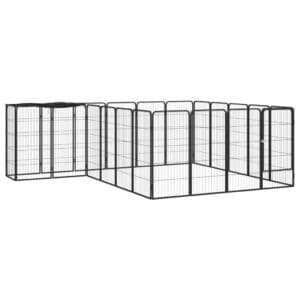 22-Panel Dog Playpen Black