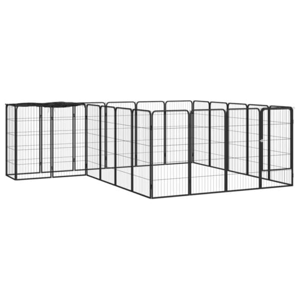 22-Panel Dog Playpen Black