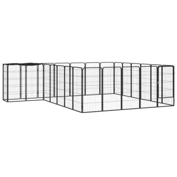 26-Panel Dog Playpen Black