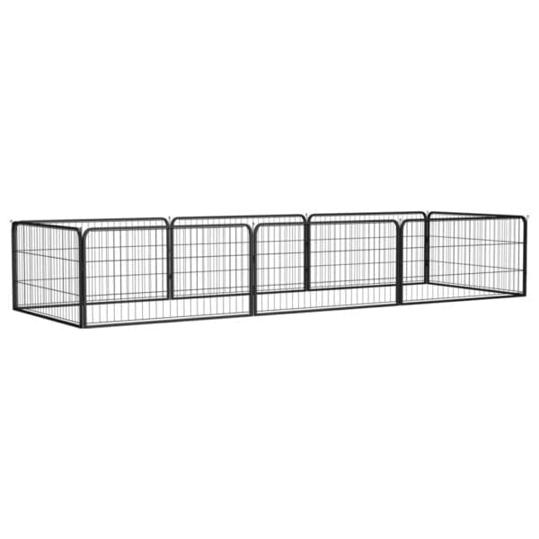 8-Panel Dog Playpen Black