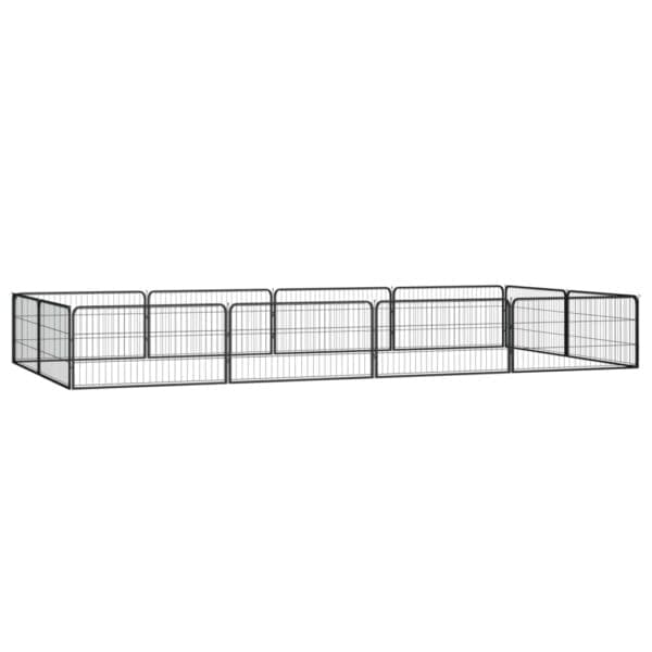 12-Panel Dog Playpen Black