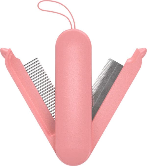 Multi-Functional JOYNE Swivel Grooming Comb Green White Pink - Pink