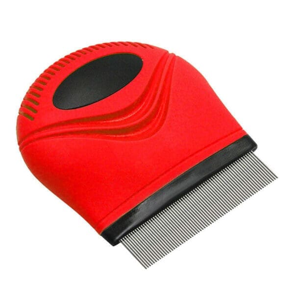 Grazer Handheld Flea and Tick Comb Green Red - Red