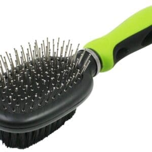 2-in-1 Pin and Bristle Grooming Brush Green Orange