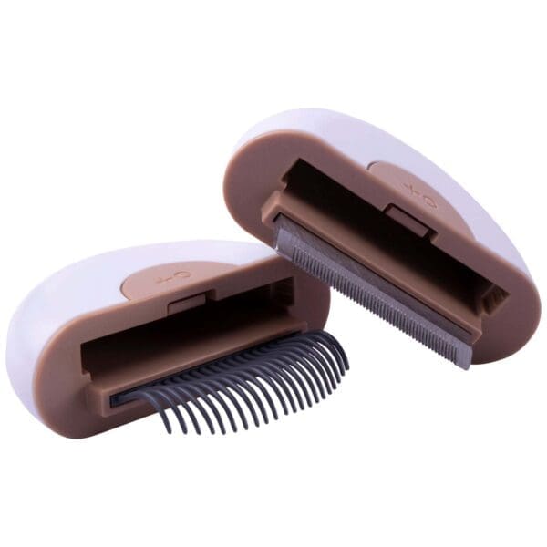 LYNX 2-in-1 Grooming Pet Comb and Deshedder Green Pink Brown S L - Brown Large