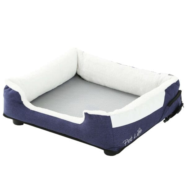 Dream Smart Electronic Heating-Cooling Pet Bed Grey Navy Burgundy Red Mocha Brown M L - NAVY Medium