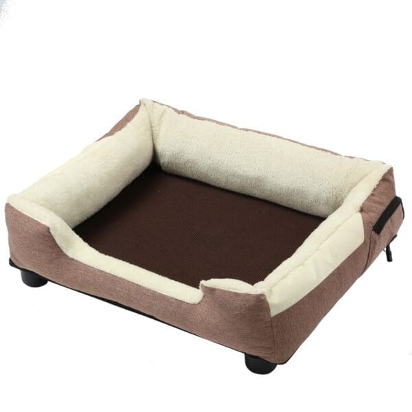 Dream Smart Electronic Heating-Cooling Pet Bed Grey Navy Burgundy Red Mocha Brown M L - Mocha Brown Medium