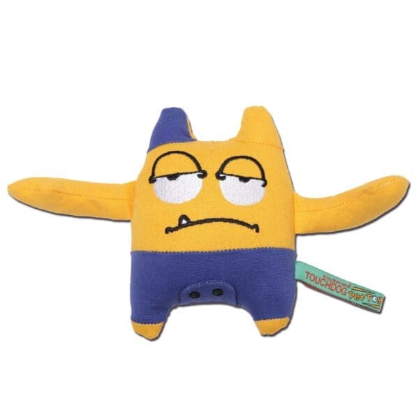 Cartoon Sleepy Monster Plush Dog Toy Orange Yellow - Yellow