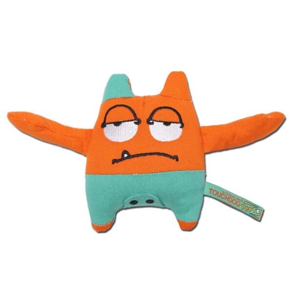 Cartoon Sleepy Monster Plush Dog Toy Orange Yellow - Orange