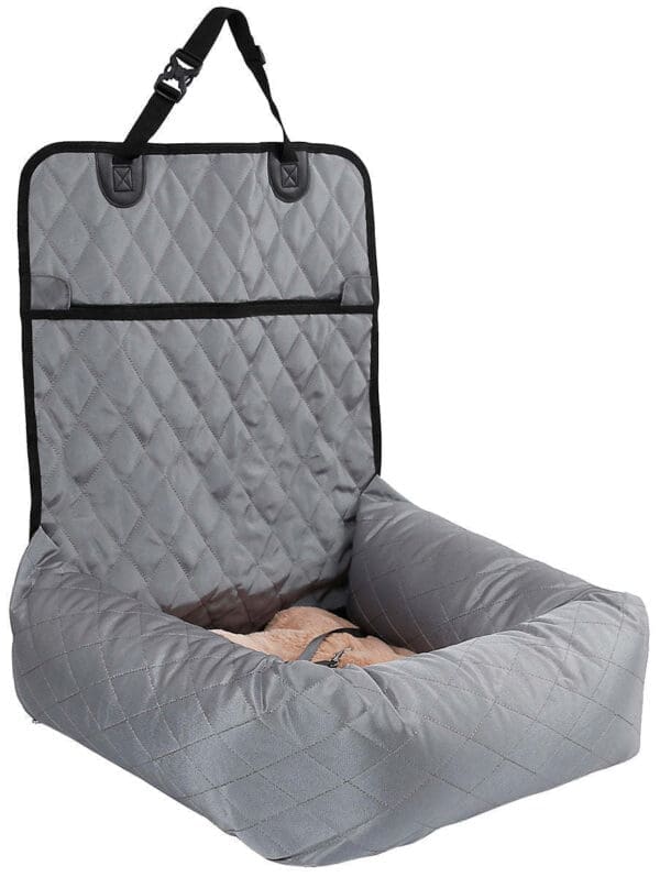 Pawtrol Convertible Travel Carseat Pet Bed Beige Grey Black - grey