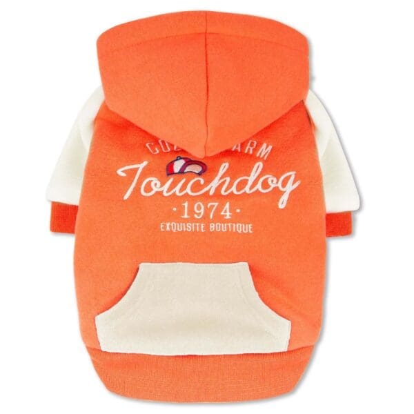 Touchdog Heritage Fashion Dog Hoodie XL M S L Blue Orange Pink - Orange Large