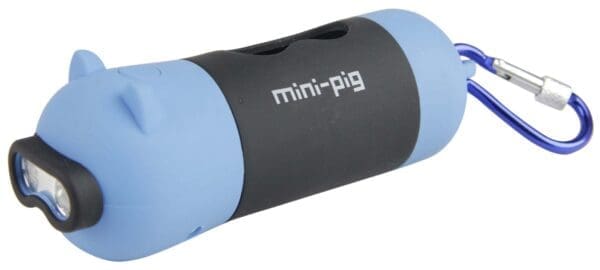 Pet Life Oink LED Flashlight Dispenser Grey Red Blue - BLUE