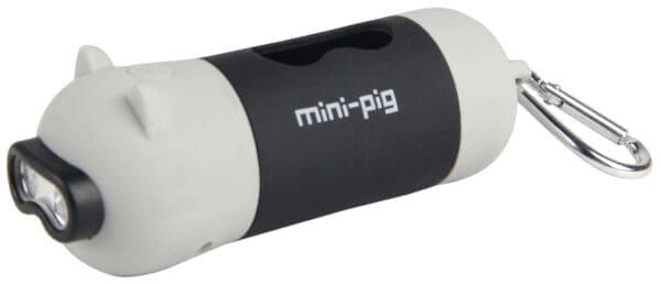 Pet Life Oink LED Flashlight Dispenser Grey Red Blue - grey