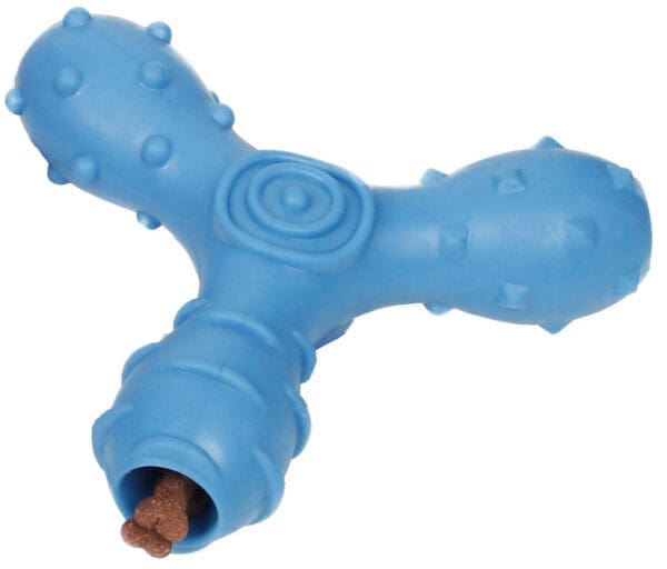 Tri-Chew Treat Dispensing Interactive Dog Toy Orange Blue Pink - BLUE