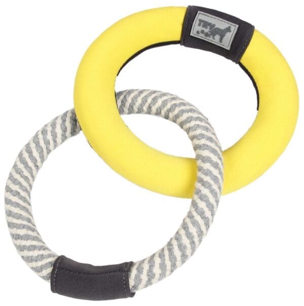 Pet Life Ring Toss Rope Dog Toy Yellow Green - Yellow