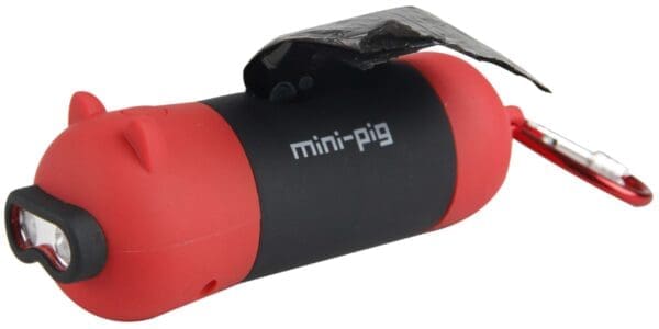 Pet Life Oink LED Flashlight Dispenser Grey Red Blue - Red