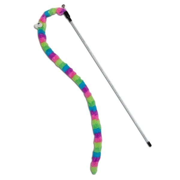 Touchcat Worm-Tail Wand Cat Teaser Pink, Rainbow - Image 2