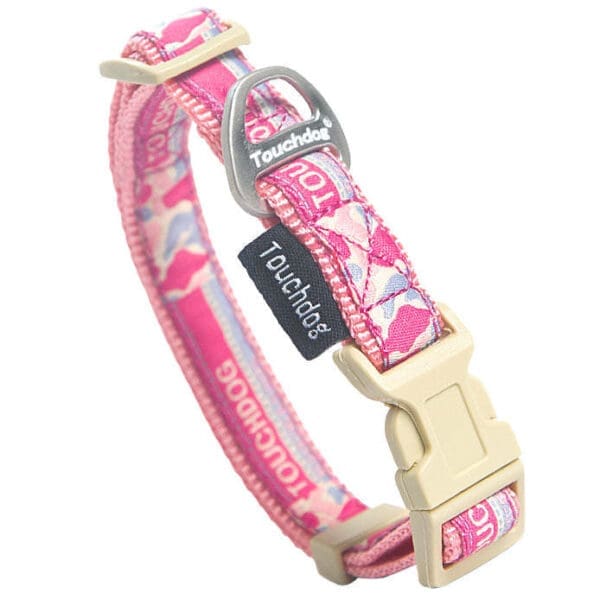 Bubble Yum Embroidered Dog Collar and Leash Pink S M