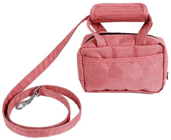 Posh Walk Dog Leash with Accessory Holder Grey Pink - Pink