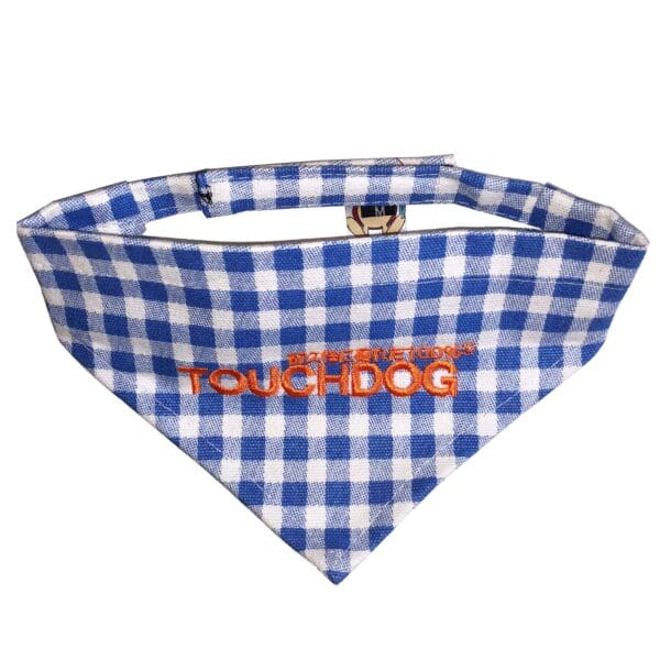 Bad-to-the-Bone Plaid Velcro Bandana Red Blue - BLUE small