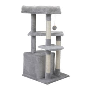 Double Level Cat Tree Stand House Light Gray