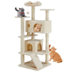 54in Cat Tree Indoor High-Rise Beige