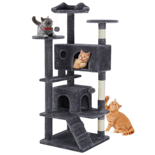 54in Cat Tree Dark Grey