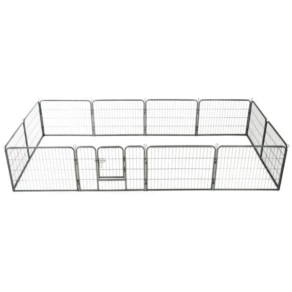 Dog Playpen 12 Panels Steel Black