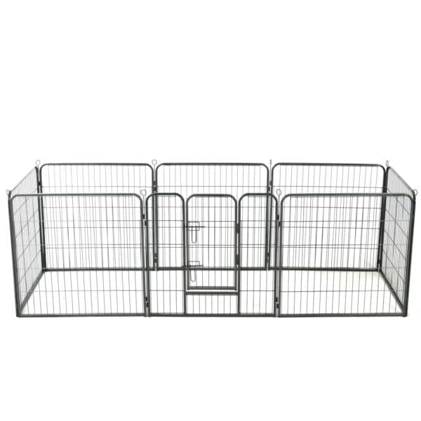 Dog Playpen 8 Panels Steel Black