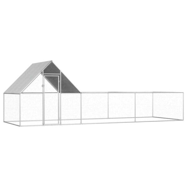 Chicken Coop Galvanized Steel Silver