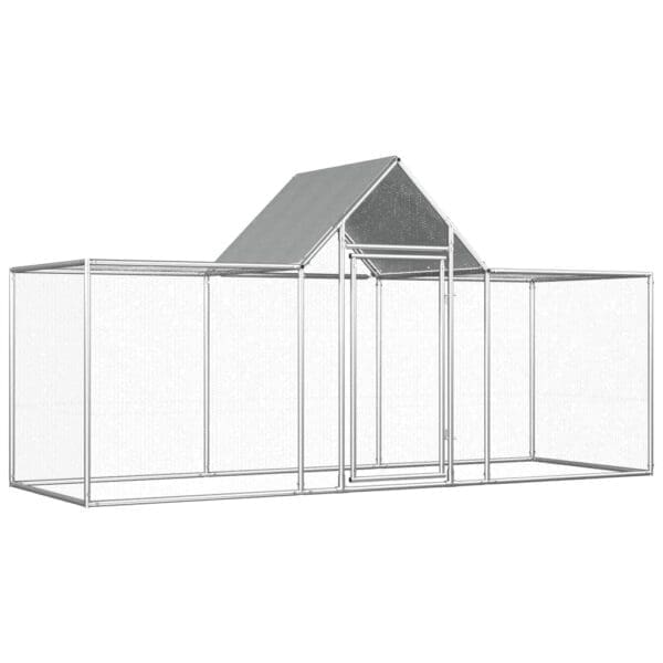 Chicken Coop Galvanized Steel Silver