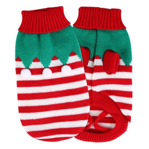 Pet Christmas Turtleneck Sweater Snowman Stripes Various Sizes