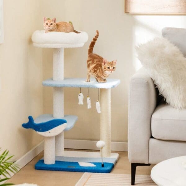 3-level Cat Tower Blue