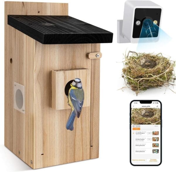 Smart Bird House with Camera Blue