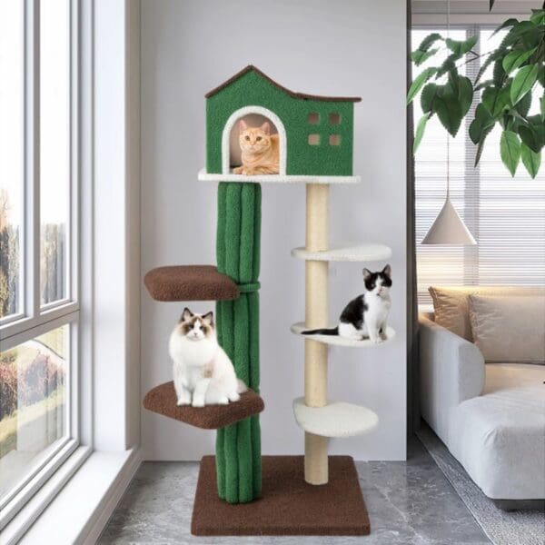 Multi-level Cat Tree Green