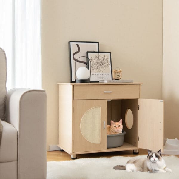 Cat Litter Box Enclosure Natural