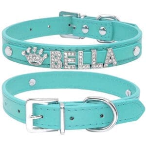 Bling Rhinestone Puppy Collars Various Colors and Sizes - XS BLUE