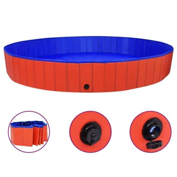 Foldable Dog Swimming Pool Red