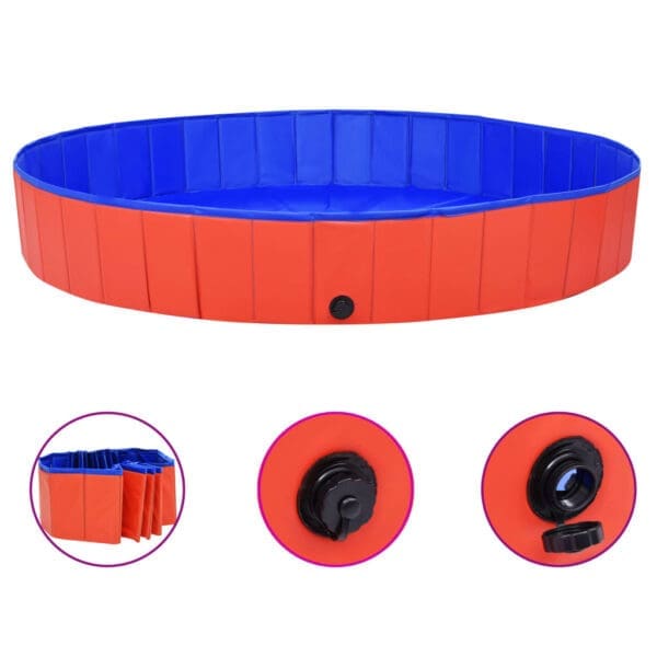 Foldable Dog Swimming Pool Red