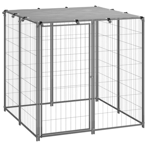 Dog Kennel Silver 43.3x43.3x43.3 Steel Silver