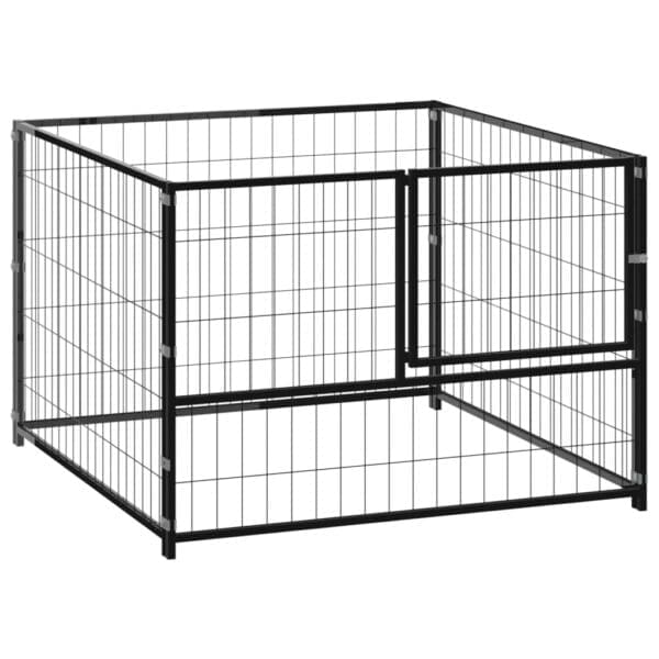 Dog Kennel Black 39.4x39.4x27.6 Steel Black