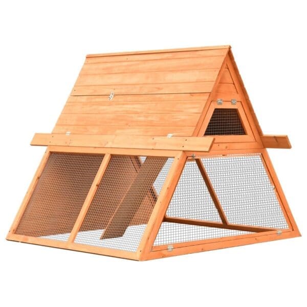 Rabbit Hutch Solid Pine and Fir Wood Brown