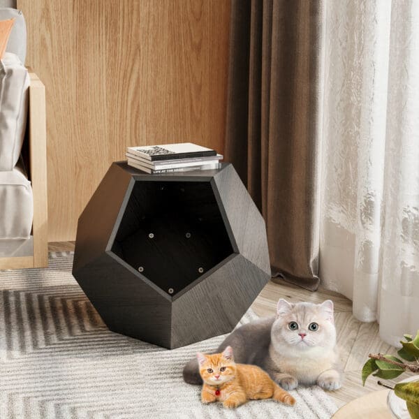 Modern Pet Furniture Cat Kennel Side Table Various Colors - Black Brown