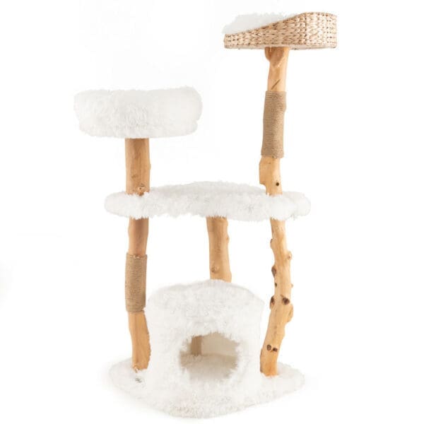 Solid Wood Cat Tower White