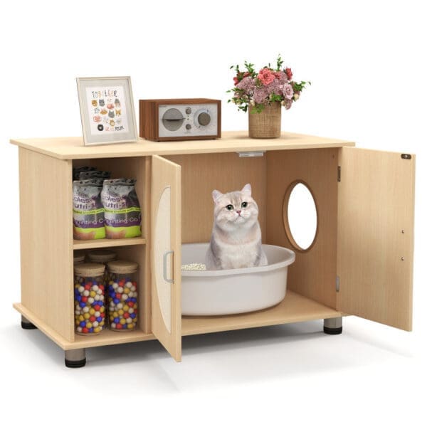 Cat Litter Box Enclosure Natural