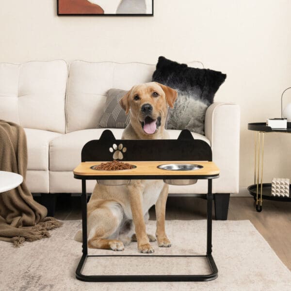 Dog Bowl Stand Black