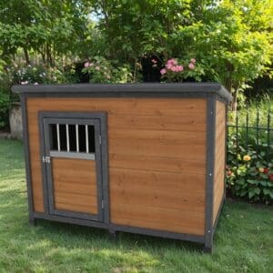 45 Large Solid Wood Dog House Gray+Yellow